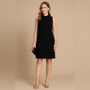 Little Black‎ Dress Fit & Flare Mini | Satin Trim Womens 16 Evening Classic